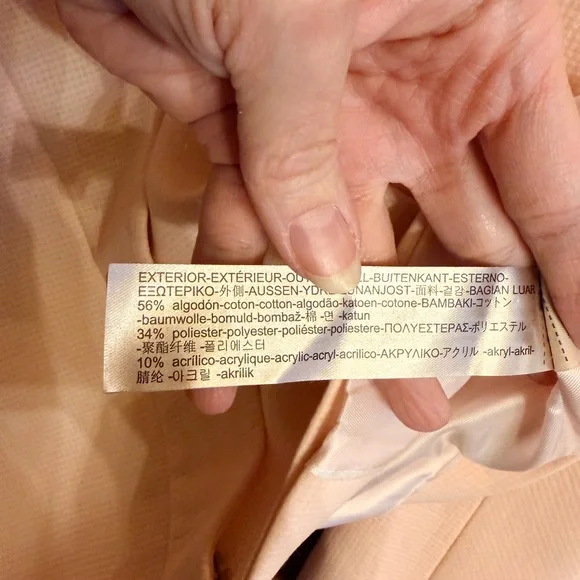 Massimo Dutti Blush Pink Waffle Knit Blazer Size Medium - Picture 4 of 11